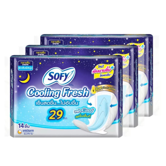 泰國 Sofy 冰涼夜用特長 29 cm 衛生巾14片