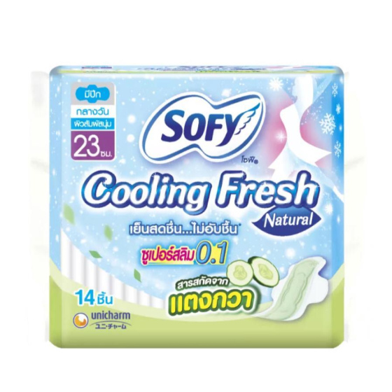 泰國 Sofy Cooling Fresh 超薄冰感青瓜衛生巾 23 cm 14片