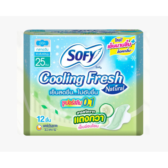 泰國 Sofy 青瓜超薄冰涼 衛生巾 25 cm 12 片