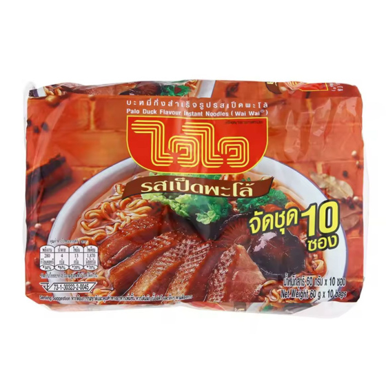 泰國 WaiWai  濃湯鴨肉湯麵 60 G x 10 包